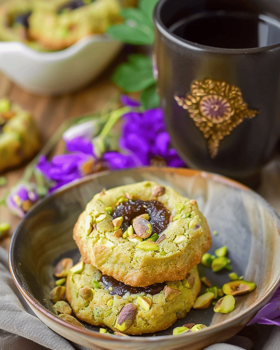 Pistachio Thumbprint Cookies