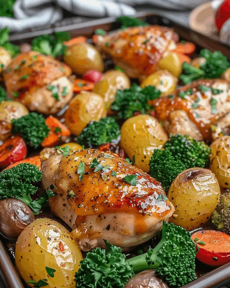 Quick Honey Mustard Chicken & Veggies Sheet Pan