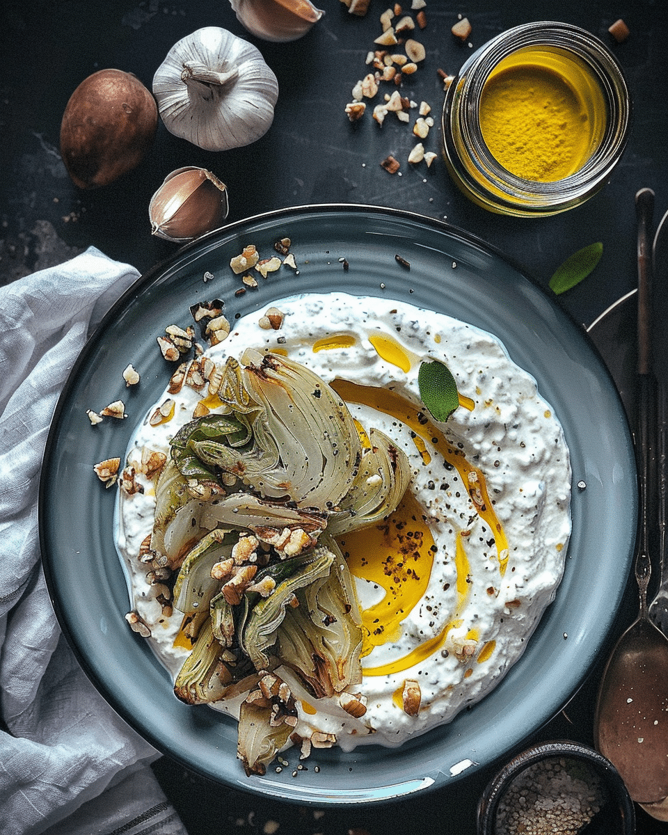 Roasted Cabbage With Yogurt Sauce