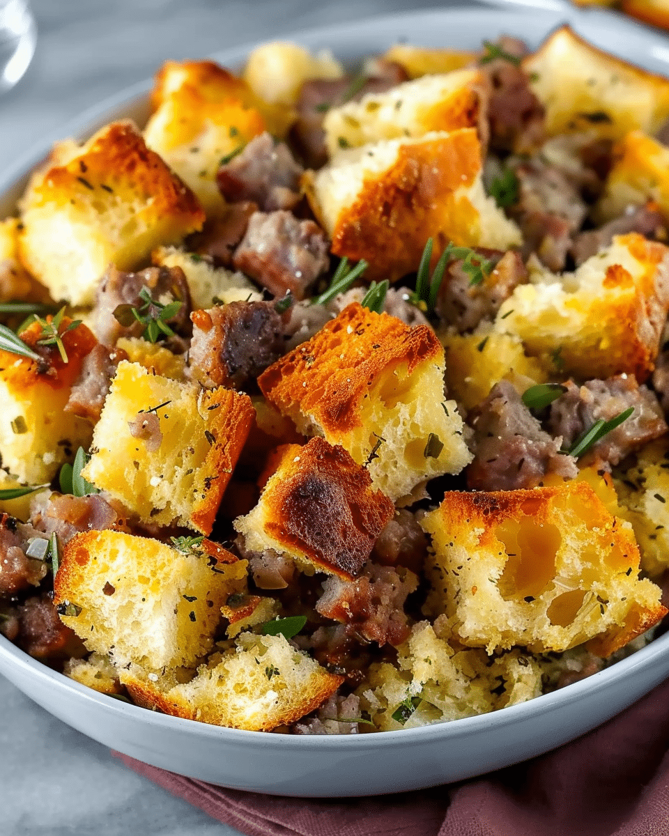 Sausage Stuffing Loaded With Savory Herb Flavor
