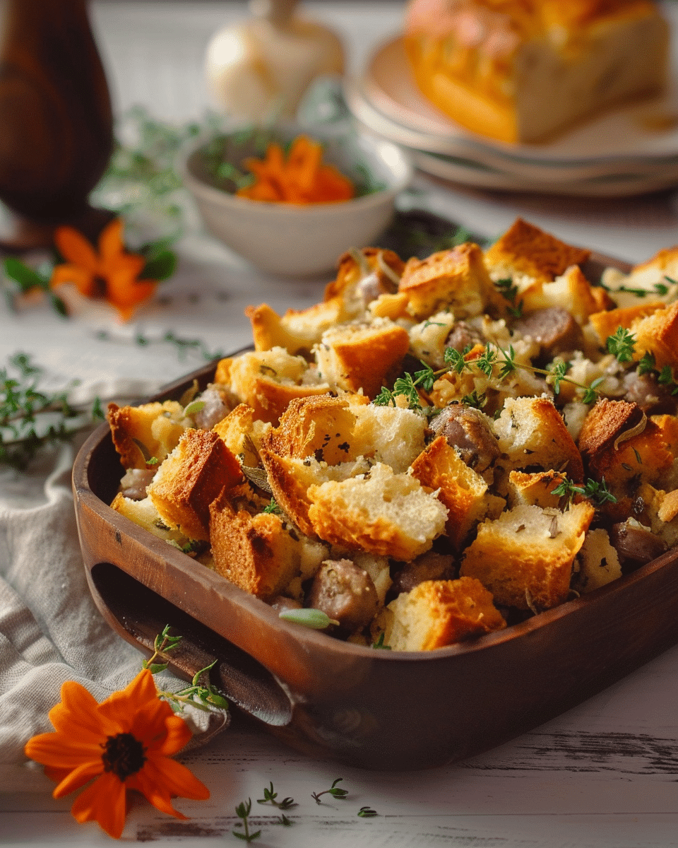 Sausage Stuffing Loaded With Savory Herb Flavor