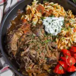 Slow Cooker Pot Roast Beef Stroganoff