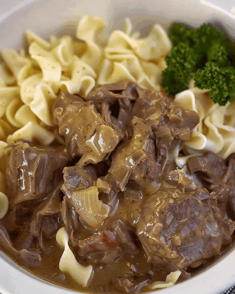 Slow Cooker Pot Roast Beef Stroganoff
