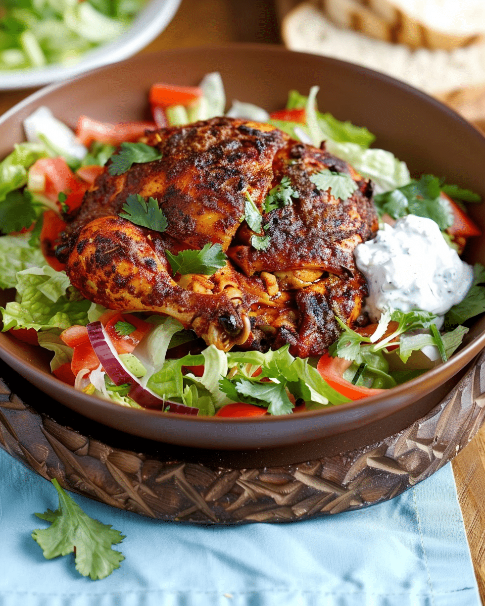 Spiced Roast Chicken With Tangy Yogurt Sauce