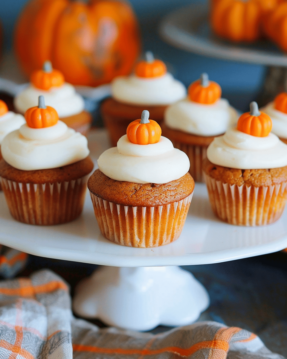 Pumpkin Cupcakes with Brown Sugar Cream Cheese Frosting