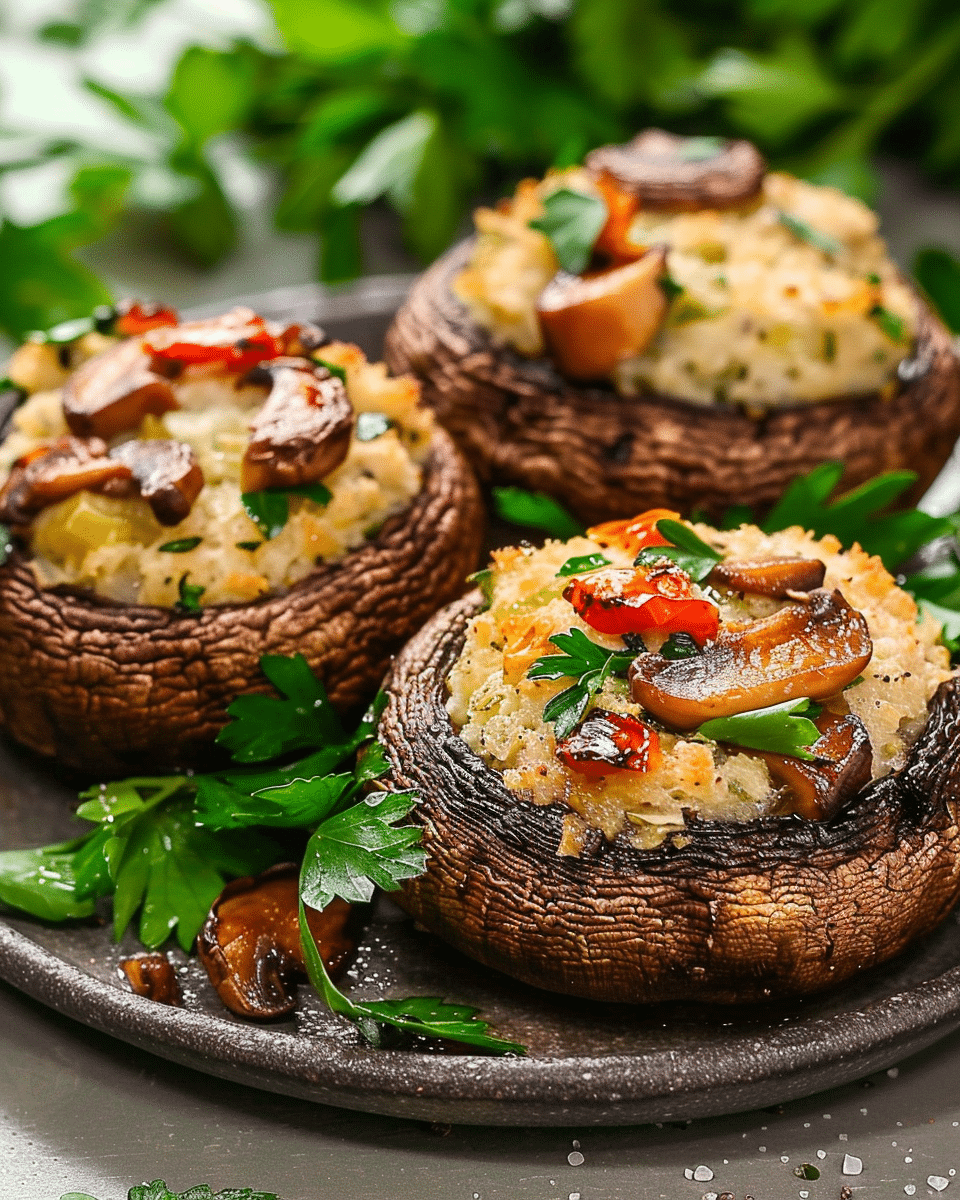 Vegetarian Stuffed Mushrooms