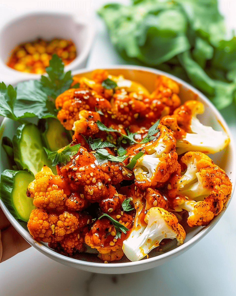 Easy Air Fryer Buffalo Cauliflower