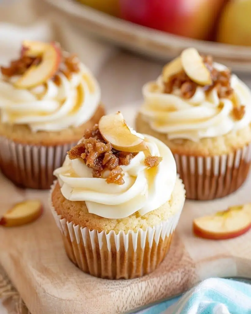 Apple Pie Cupcakes With Vanilla Buttercream And Apple Pie Filling