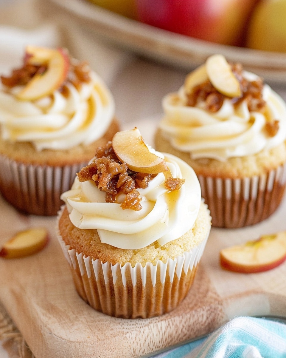 Apple Pie Cupcakes With Vanilla Buttercream And Apple Pie Filling