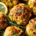 Baked Lemon Rosemary Chicken Meatballs And Creamy Orzo