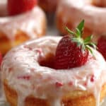 Baked Strawberry Cake Donuts Recipe