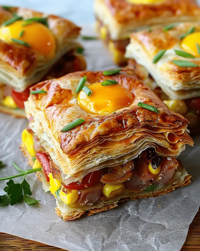 Breakfast Stuffed Puff Pastry Bars