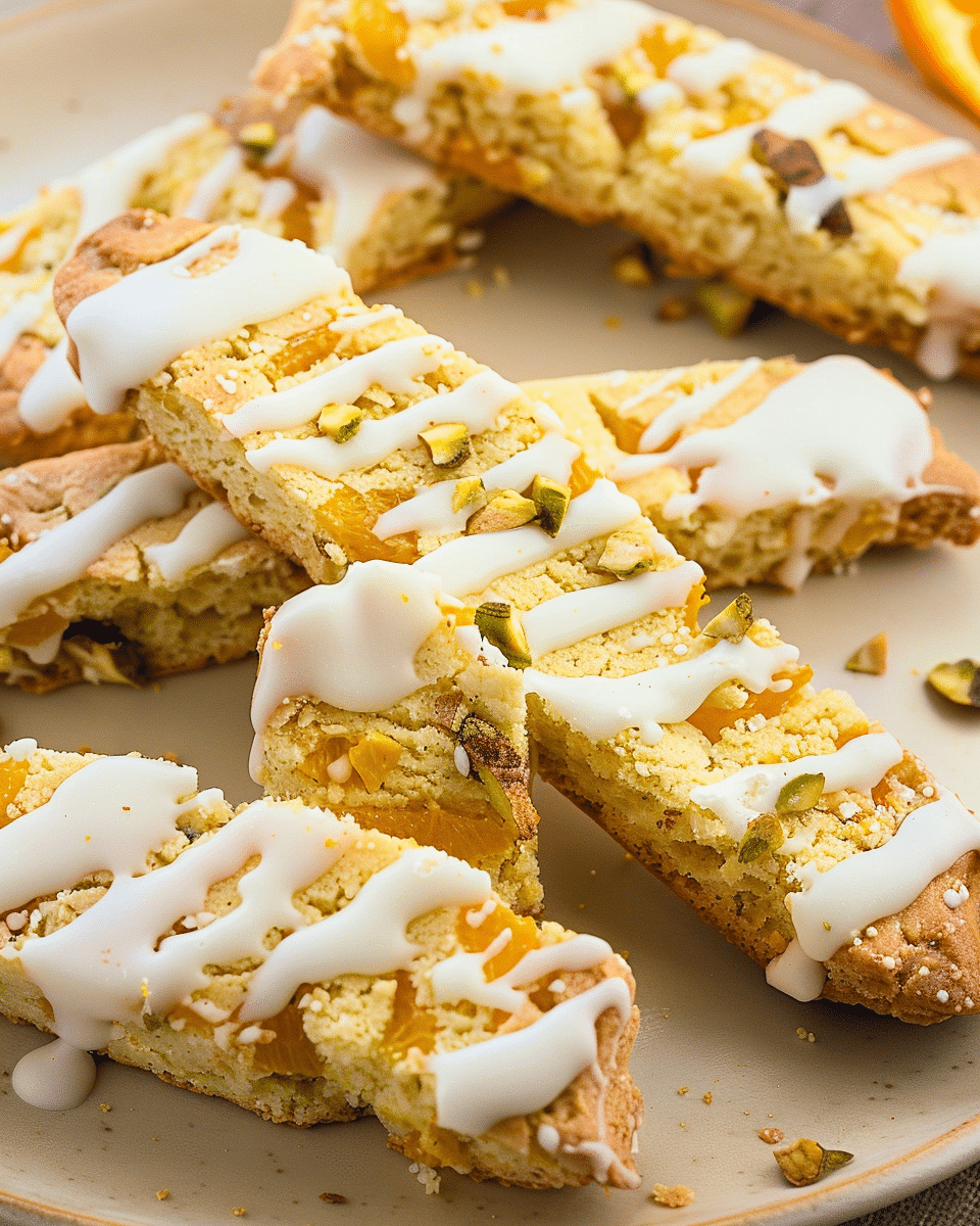 Candied Orange And Pistachio Biscotti (Dipped In Chocolate)