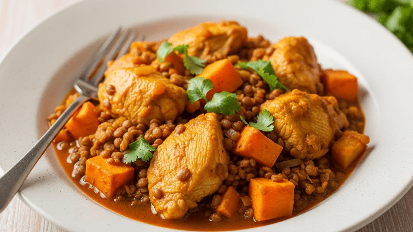 Chicken Sweet Potato And Lentil Curry