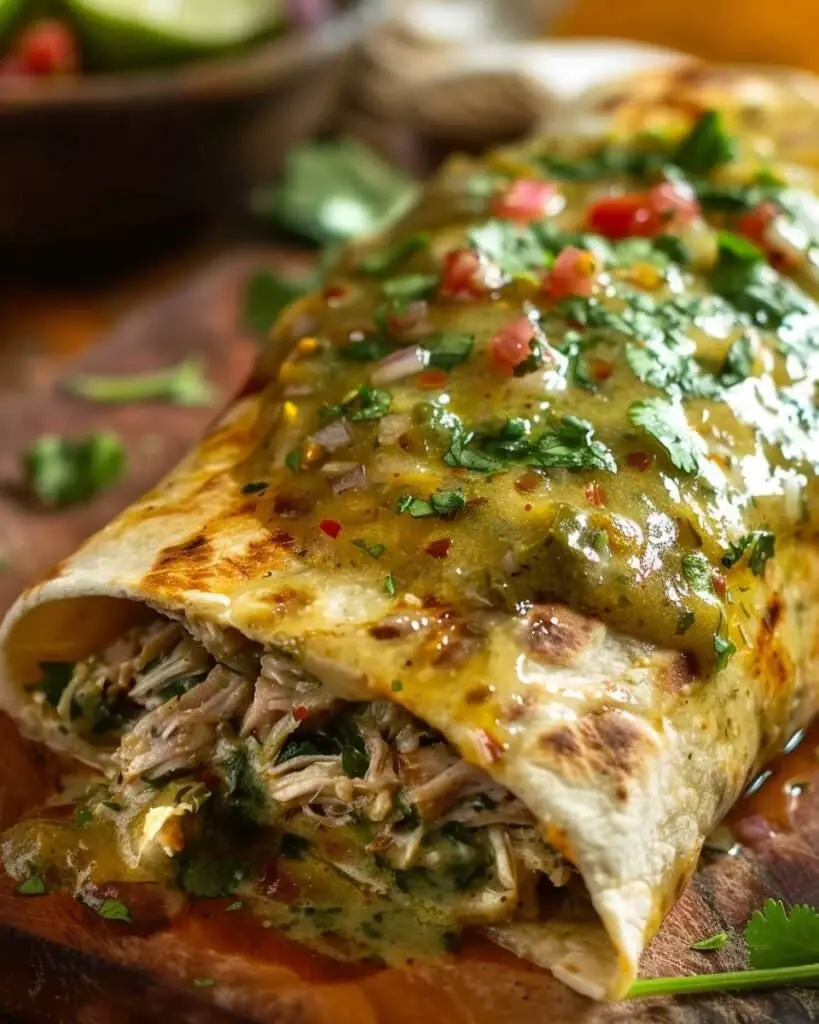 Chili Verde Burritos With Hatch Green Chile Sauce