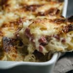 Classic Reuben Bake With Corned Beef, Sauerkraut And Swiss Cheese