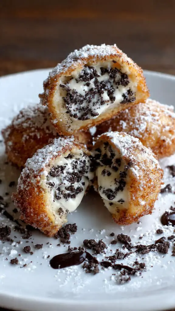 Cookies & Cream Cheesecake Deep-Fried Oreos