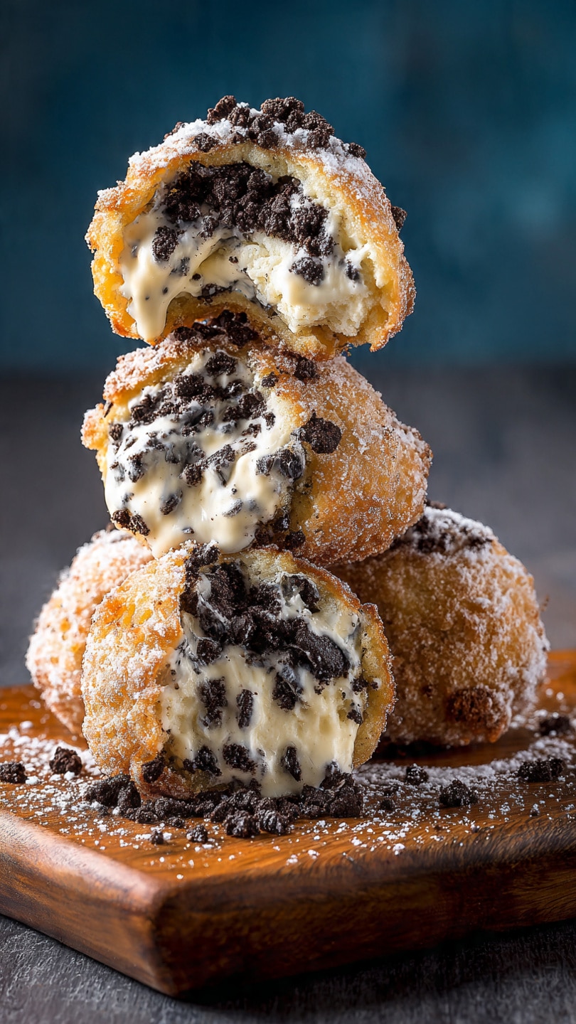 Cookies & Cream Cheesecake Deep-Fried Oreos