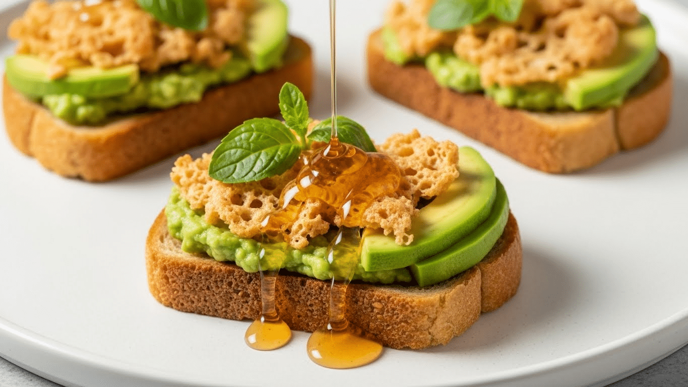 Cottage Cheese Toast With Avocado And Hot Honey