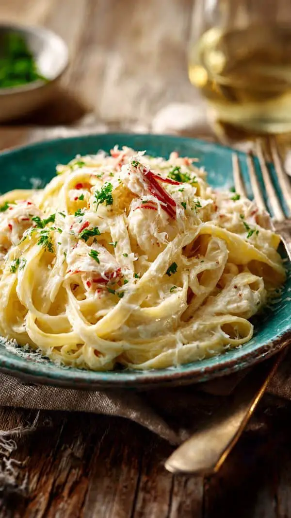 Crab Fettuccine Alfredo