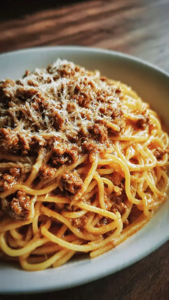 Creamy Cajun Beef Spaghetti With Triple Cheese Parmesan Sauce