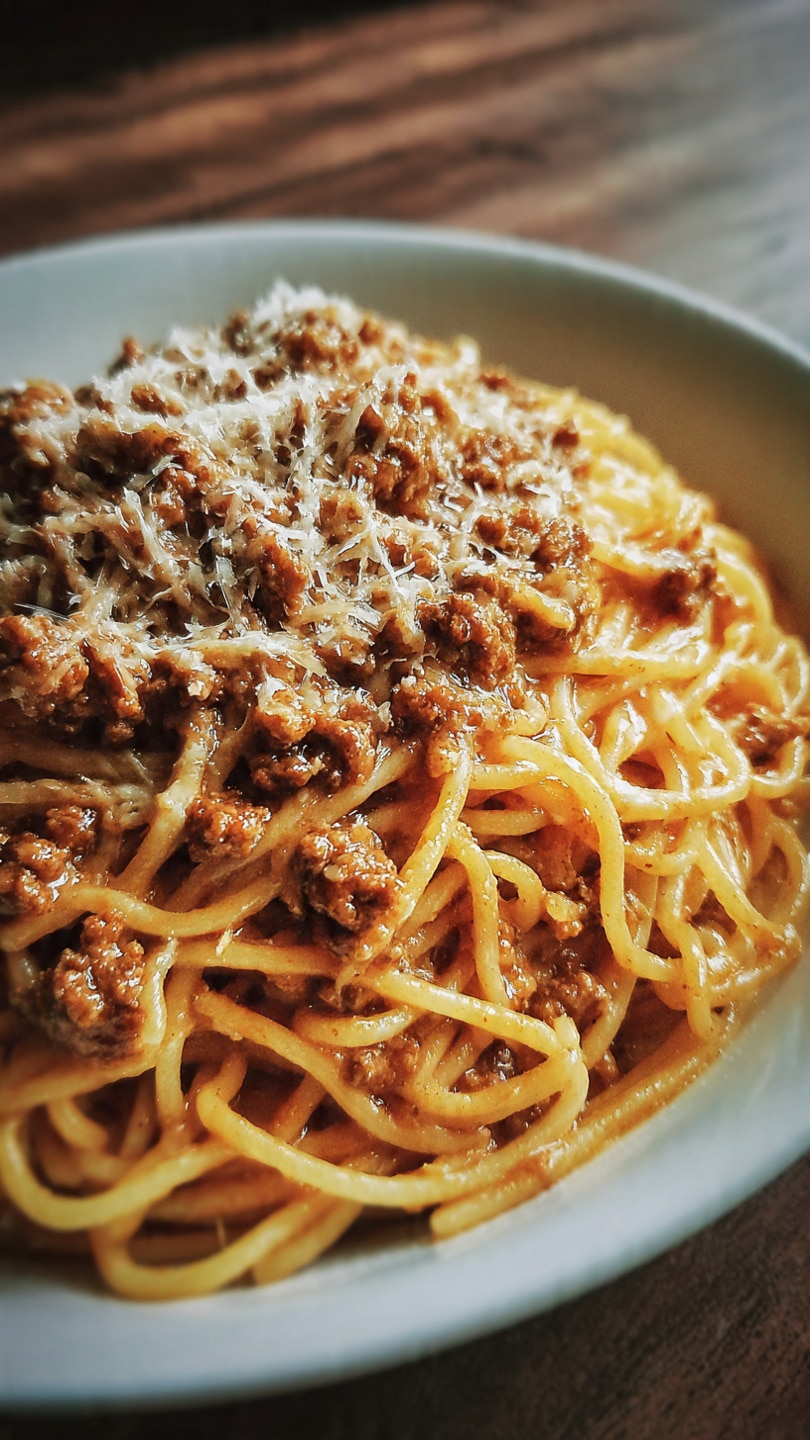 Creamy Cajun Beef Spaghetti With Triple Cheese Parmesan Sauce
