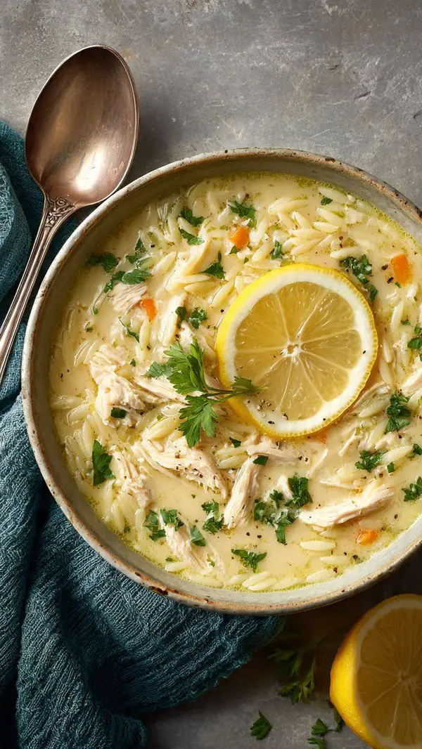 Creamy Lemon Orzo Chicken Soup