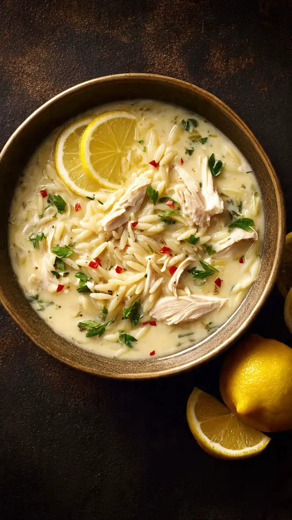 Creamy Lemon Orzo Chicken Soup