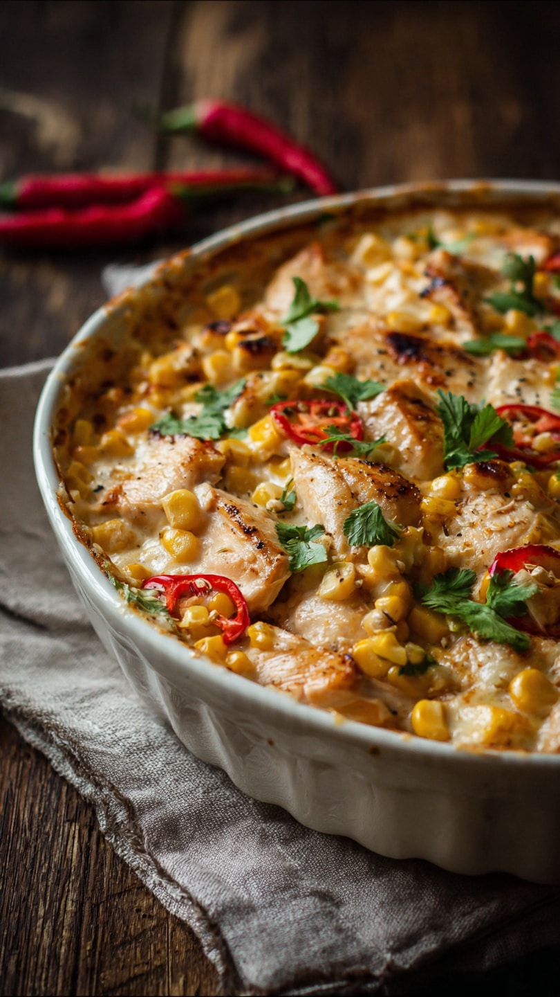 Creamy Lime-Chili Chicken & Corn Bake