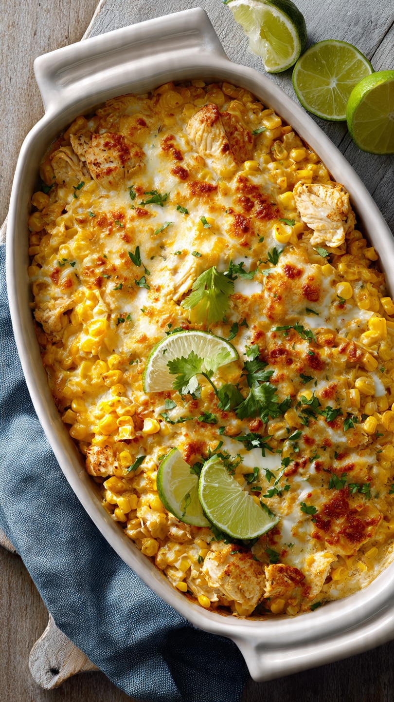 Creamy Lime-Chili Chicken & Corn Bake