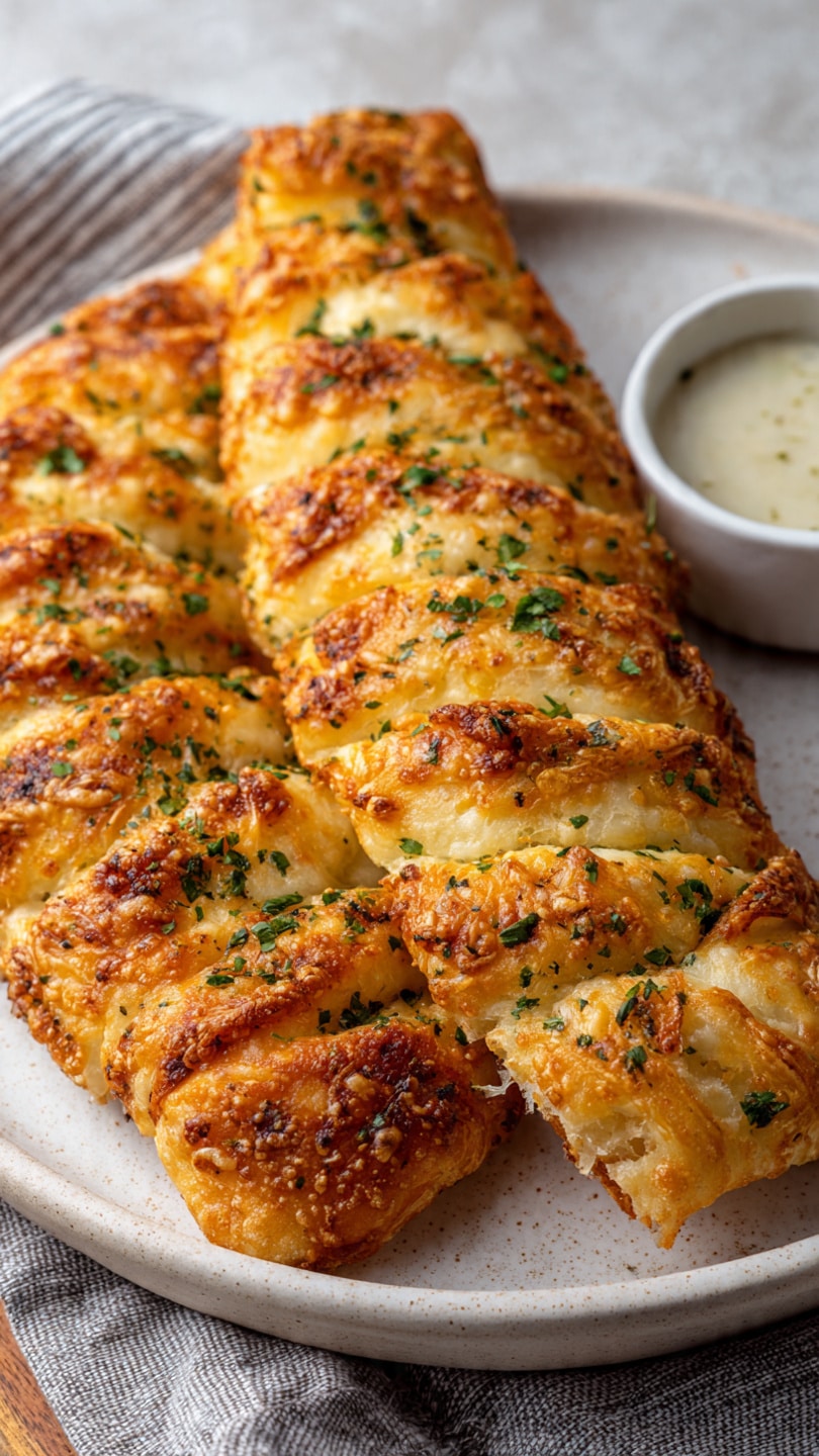 Crispy Air Fryer Cheesy Garlic Bread With Tortilla Twist