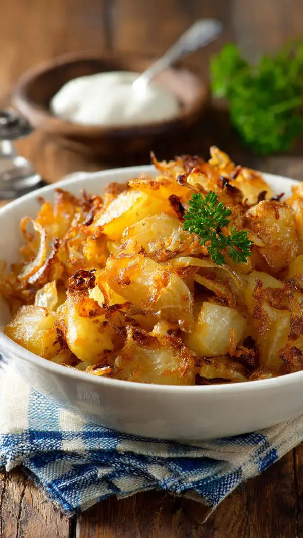 Crispy Oven-Fried Potatoes And Onions