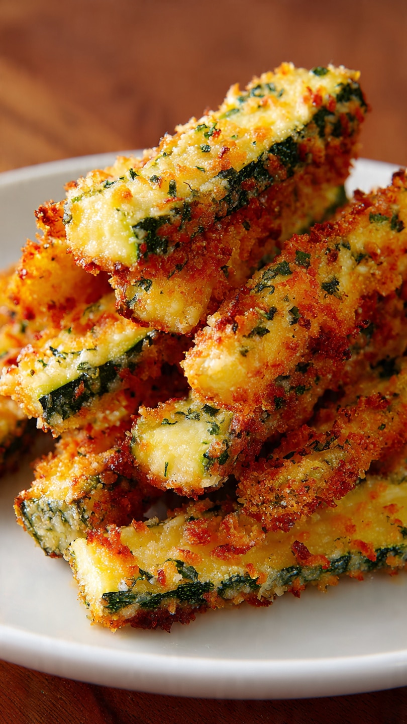 Crunchy Garlic-Parmesan Zucchini Sticks