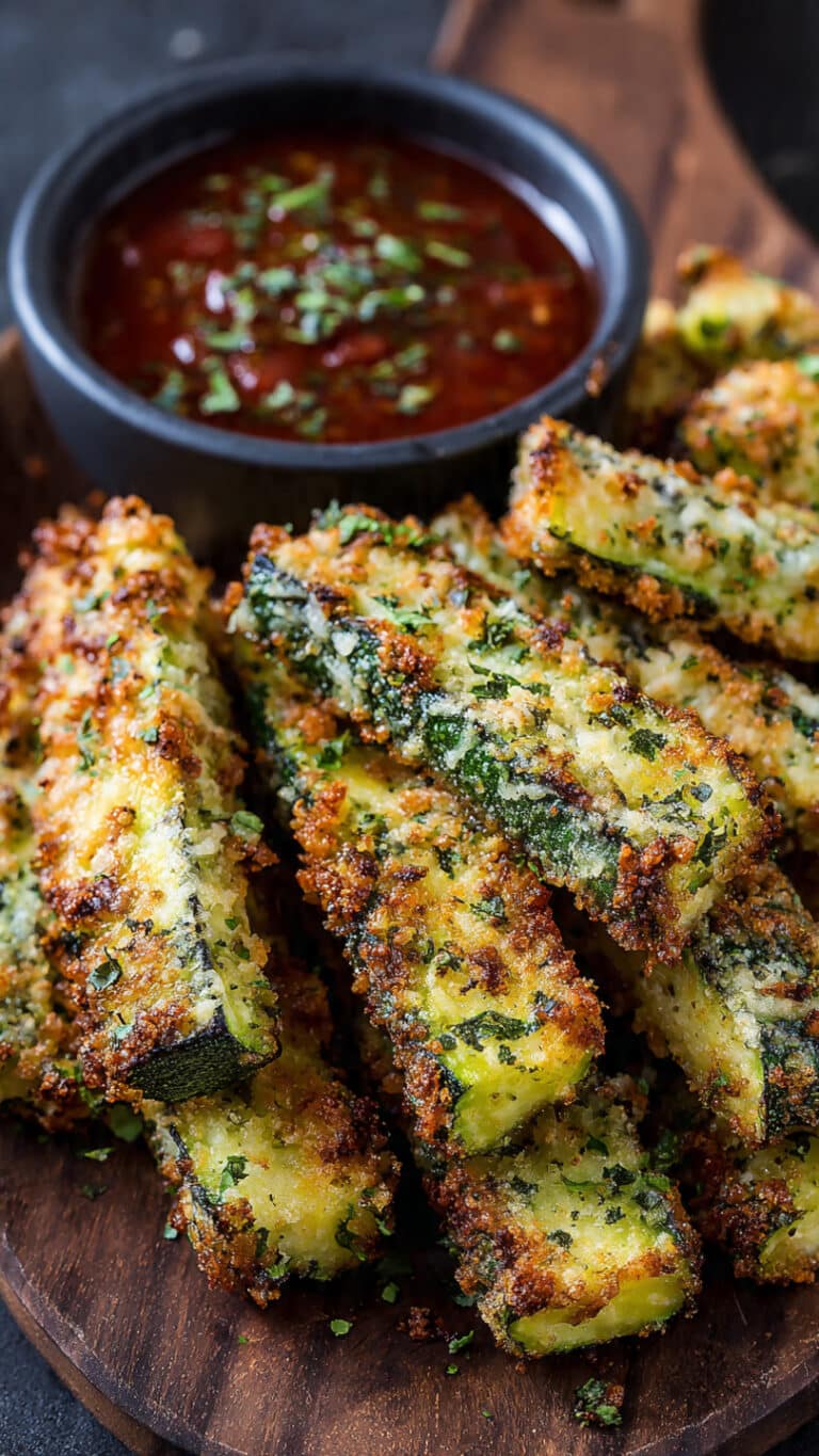 Crunchy Garlic-Parmesan Zucchini Sticks