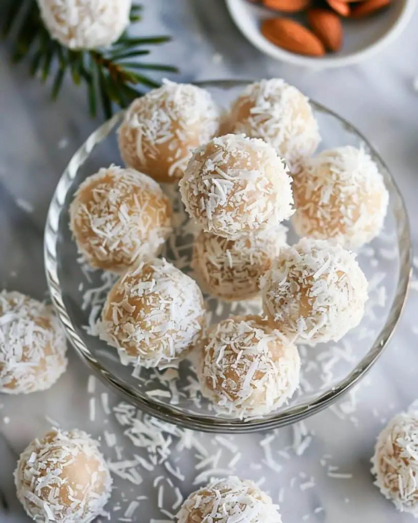 Easy Snowy Coconut Almond Truffles: No Bake