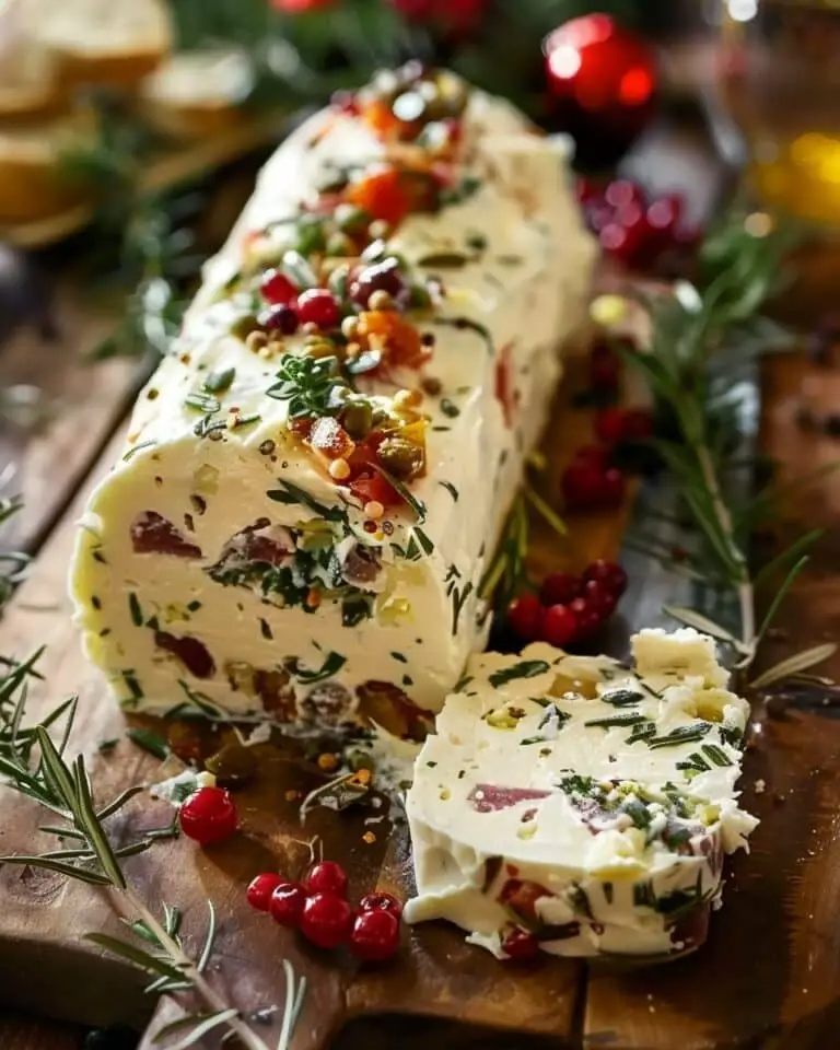 Festive Antipasto Cream Cheese Log