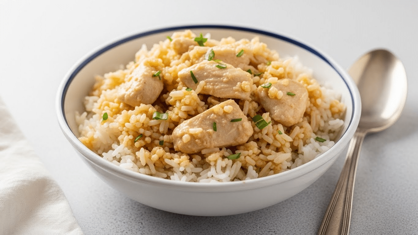 Garlic Butter Chicken Rice Bowl