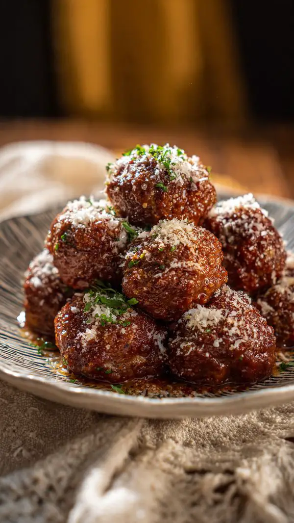 Garlic Butter Meatballs With Creamy Parmesan