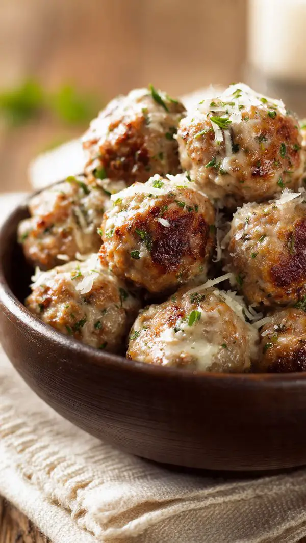 Garlic Butter Meatballs With Creamy Parmesan