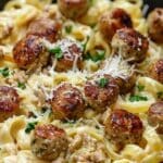 Garlic Butter Sausage Bites With Creamy Parmesan Pasta