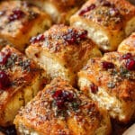 Golden Baked Feta Rolls With Sweet Cranberry Honey