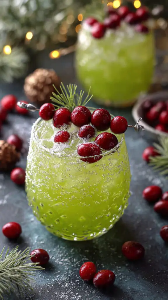 Grinch Cocktail With Green Punch