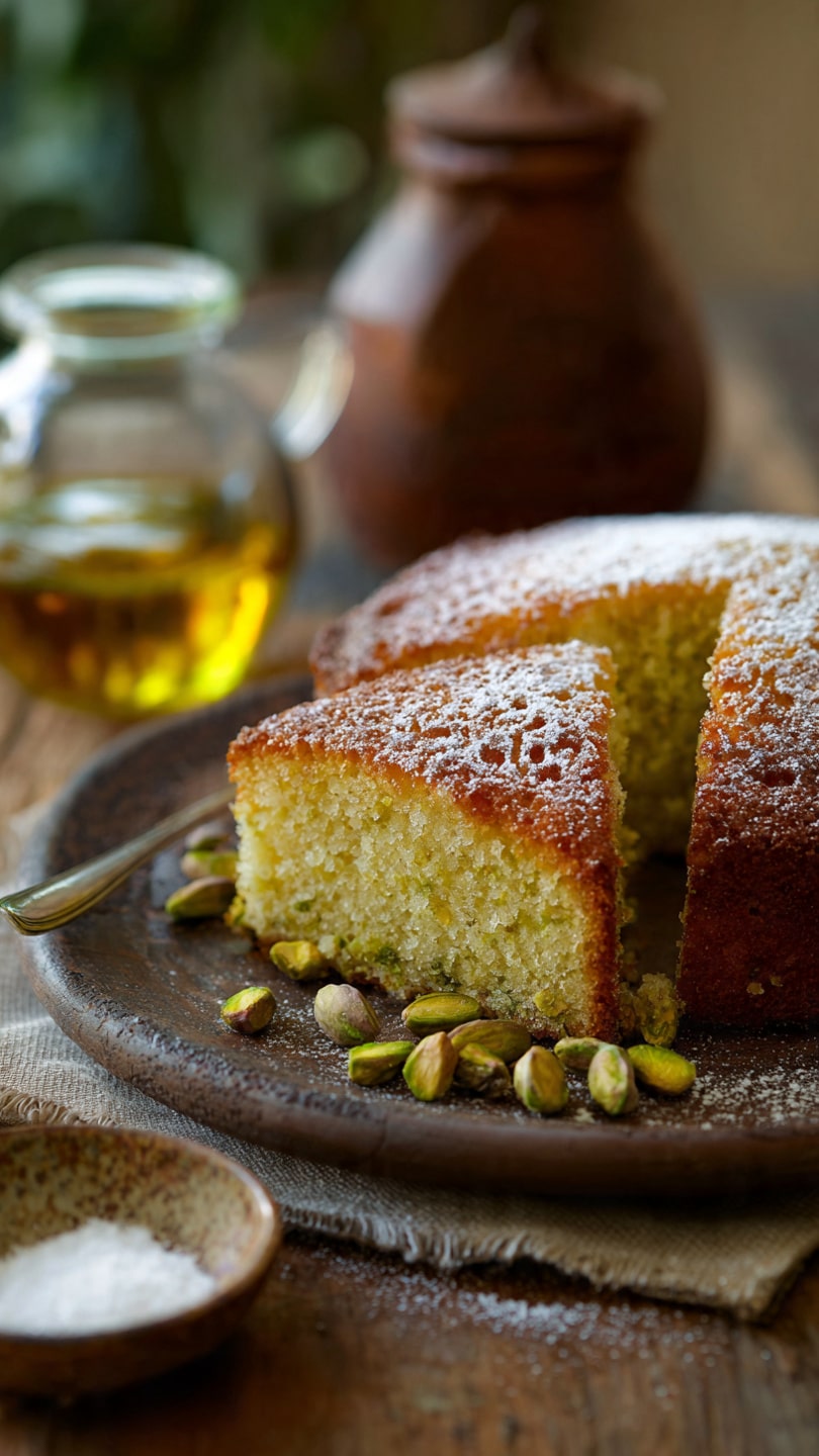 Irresistible Pistachio Olive Oil Cake