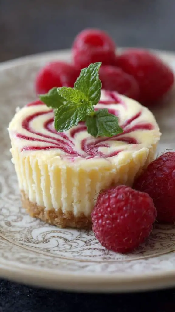 Lemon Raspberry Swirl Cheesecake Cups