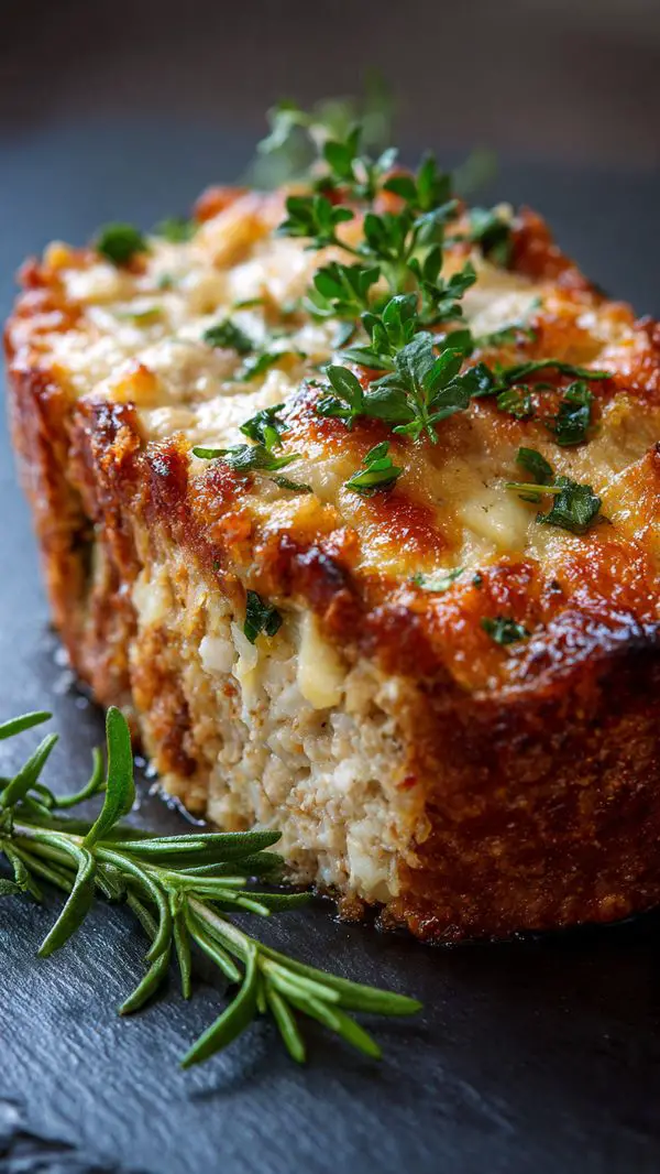 Garlic Parmesan Chicken Meatloaf