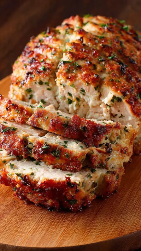 Garlic Parmesan Chicken Meatloaf