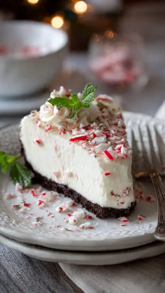 No-Bake Peppermint Cheesecake