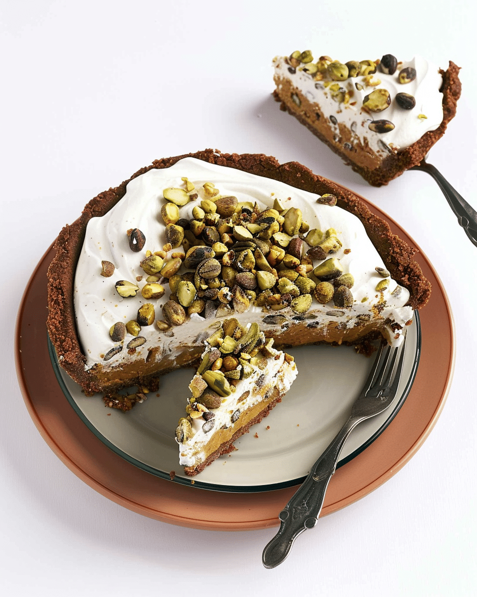 No Bake Pistachio Cannoli Pie