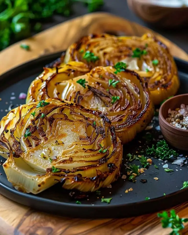 Oven Roasted Garlic Cabbage Steaks