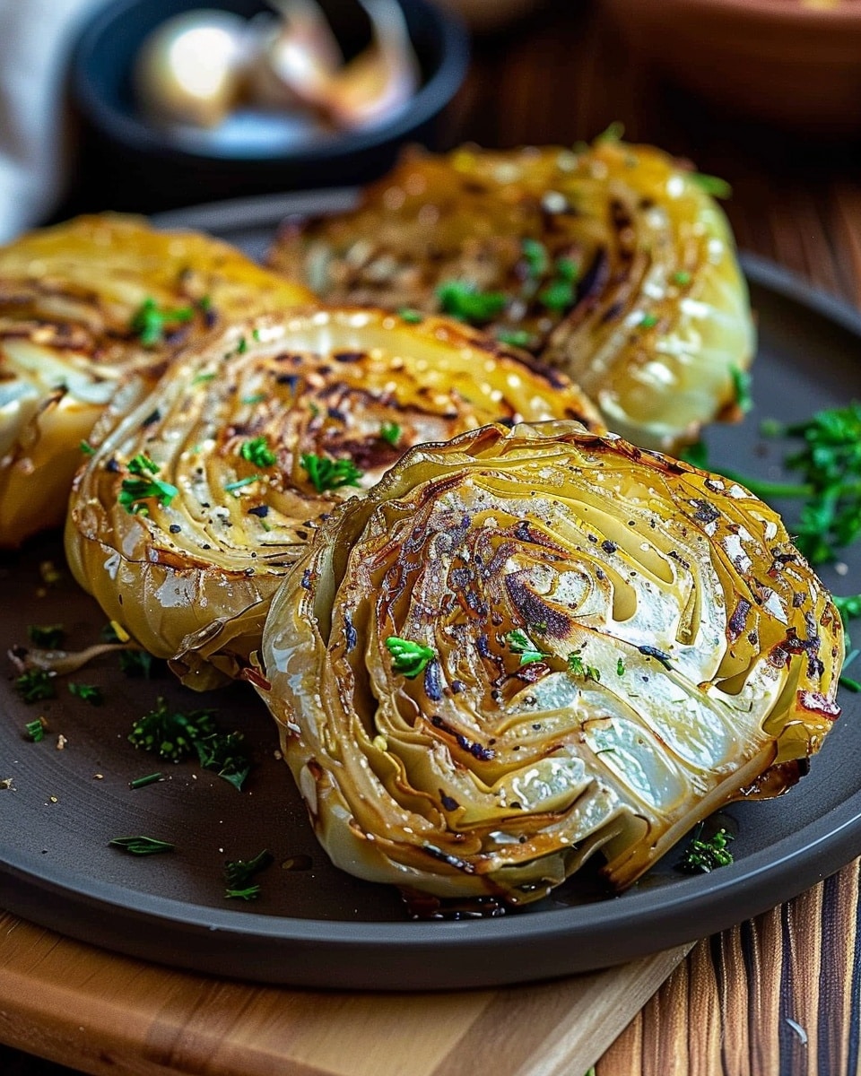 Oven Roasted Garlic Cabbage Steaks